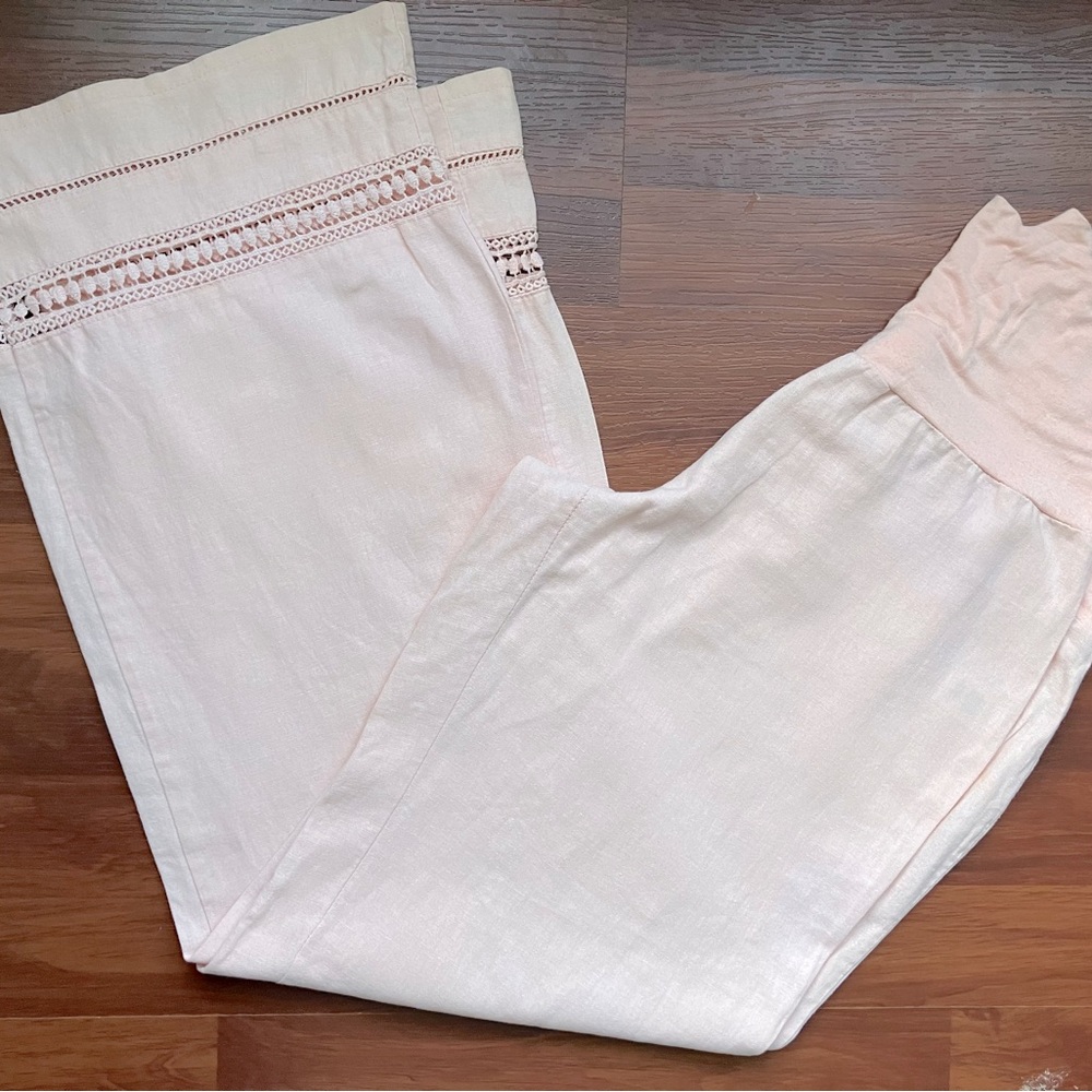 Linen Blend Maternity Pants